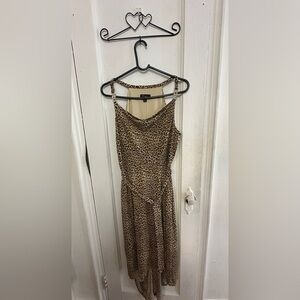 Thalia Sodi Women's High Low Belted Dress Brown/ Size M